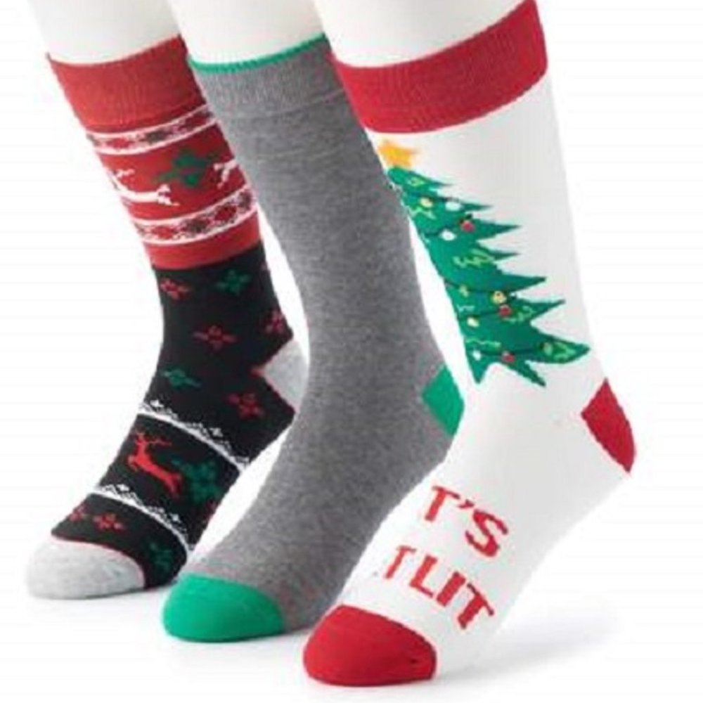 Men's Croft & Barrow® 3-pack Holiday Socks
